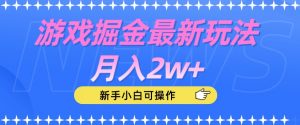 游戏掘金最新玩法月入2w+，新手小白可操作【揭秘】-资源云