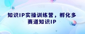 知识IP实操训练营,孵化多赛道知识IP-资源云