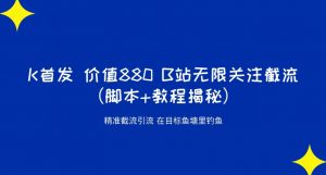 K首发价值880 B站无限关注截流精准引流(脚本+教程揭秘)-资源云