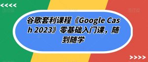 谷歌套利课程《Google Cash 2023》零基础入门课,随到随学-资源云
