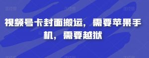 视频号卡封面搬运,需要苹果手机,需要越狱-资源云