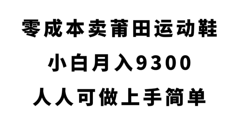 零成本卖莆田运动鞋，小白月入9300，人人可做上手简单【揭秘】-资源云
