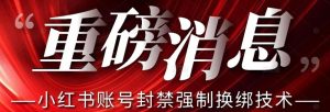 【最新】小红书账号封禁强制换绑技术可日赚300-资源云