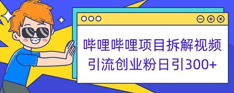 哔哩哔哩项目拆解引流创业粉日引300+小白可轻松上手【揭秘】-资源云