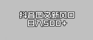 抖音图文最新风口,流量扶持非常高,日入500+【揭秘】-资源云
