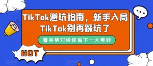 TikTok避坑指南,新手入局TikTok别再踩坑了-资源云
