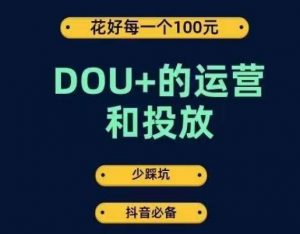 DOU+的运营和投放,花1条DOU+的钱,成为DOU+的投放高手,少走弯路不采坑-资源云
