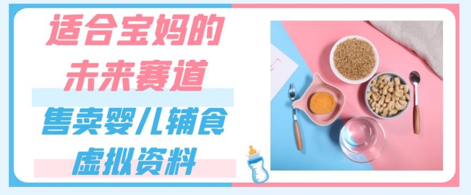 适合宝妈的未来赛道，售卖婴儿辅食虚拟资料，一份9.9-69.9元闭眼赚钱-资源云