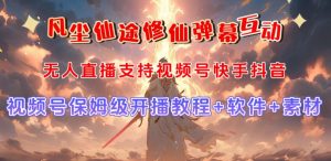 视频号无人直播修仙养成类弹幕互动，游戏玩法多，吸金能力强，自带流量加成-资源云