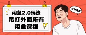 闲鱼2.0玩法单号每天日入2000，吊打市面所有课程-资源云