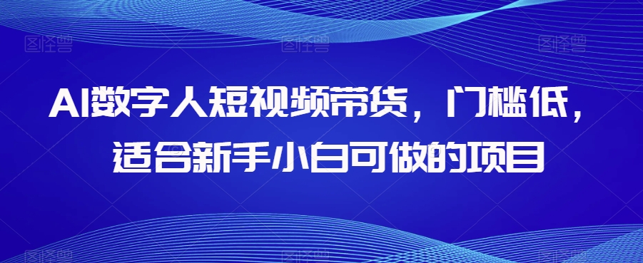AI数字人短视频带货，门槛低，适合新手小白可做的项目-资源云