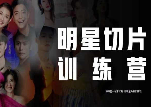 王子·明星切片线上训练营（2023），和明星一起拿红利，让明星为我们赚钱-资源云