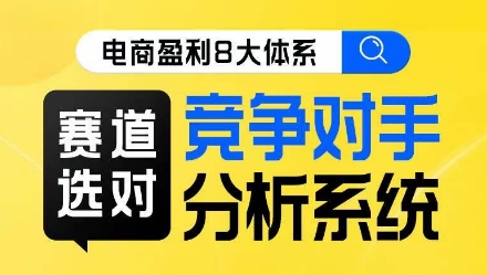 电商盈利8大体系·赛道选对，​竞争对手分析系统线上课-资源云
