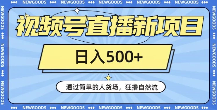 视频号直播新项目，通过简单的人货场，狂撸自然流，日入500+【260G资料】-资源云