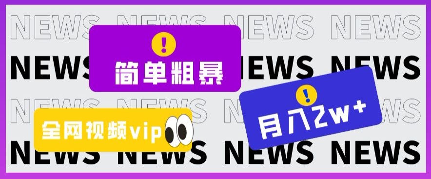 简单粗暴零成本，高回报，全网视频VIP掘金项目，月入2万＋【揭秘】-资源云