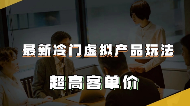最新冷门虚拟产品玩法，超高客单价，月入2-3万＋【揭秘】-资源云