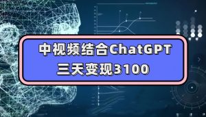 中视频结合ChatGPT,三天变现3100,人人可做玩法思路实操教学【揭秘】-资源云