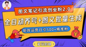 爱豆新媒：全自动养号+图文批量生成，日引500+创业粉（抖音小红书图文笔记2.0）-资源云