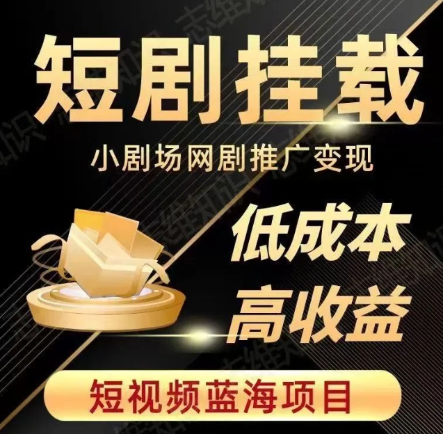 2023短视频蓝海项目，抖音快手短剧推广变现教程，低成本高收益-资源云