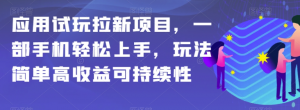 应用试玩拉新项目,一部手机轻松上手,玩法简单高收益可持续性【揭秘】-资源云