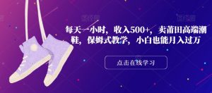 每天一小时,收入500+,卖莆田高端潮鞋,保姆式教学,小白也能月入过万【揭秘】-资源云