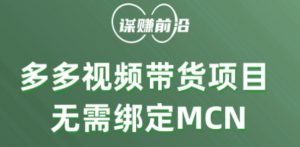 多多视频带货个人版 ，无需绑定mcn，简单操作月入3000+-资源云