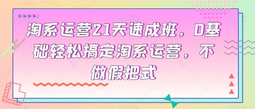 淘系运营21天速成班，0基础轻松搞定淘系运营，不做假把式-资源云