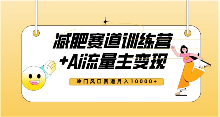 全新减肥赛道AI流量主+训练营变现玩法教程，蓝海冷门赛道小白轻松上手，月入10000+-资源云