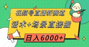 视频号直播新赛道,话术+场景直接搬,日入6000+【揭秘】-资源云