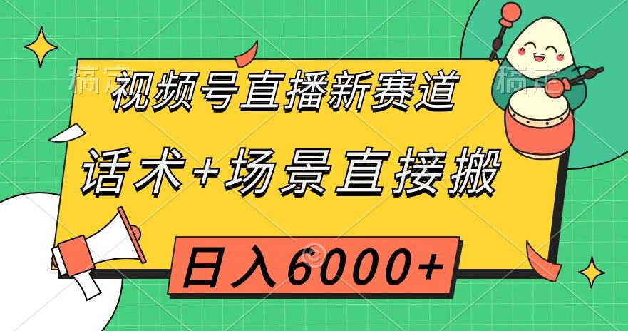 视频号直播新赛道，话术+场景直接搬，日入6000+【揭秘】-资源云