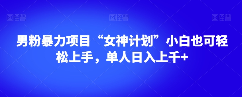 男粉暴力项目“女神计划”小白也可轻松上手，单人日入上千+【揭秘】-资源云