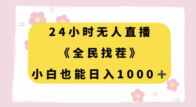 24小时无人直播，全民找茬，小白也能日入1000+【揭秘】-资源云