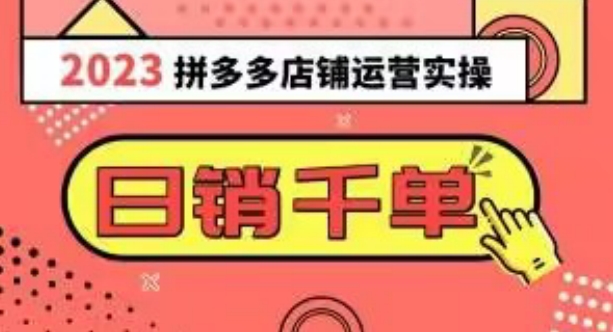 2023拼多多运营实操，每天30分钟日销1000＋，爆款选品技巧大全（10节课）-资源云