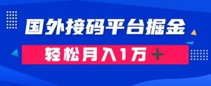 通过国外接码平台掘金:成本1.3,利润10+,轻松月入1万+【揭秘】-资源云
