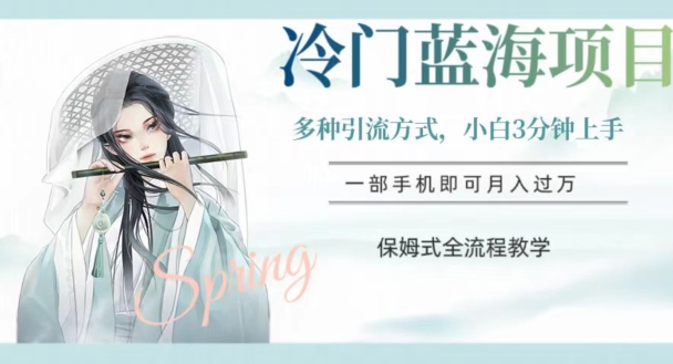 冷门蓝海项目，操作简单，小白3分钟上手，多种引流方式，保姆式全流程教学【揭秘】-资源云