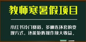 小红书冷门赛道,教师寒暑假项目,多种连环套的变现方式,还能矩阵操作放大收益【揭秘】-资源云
