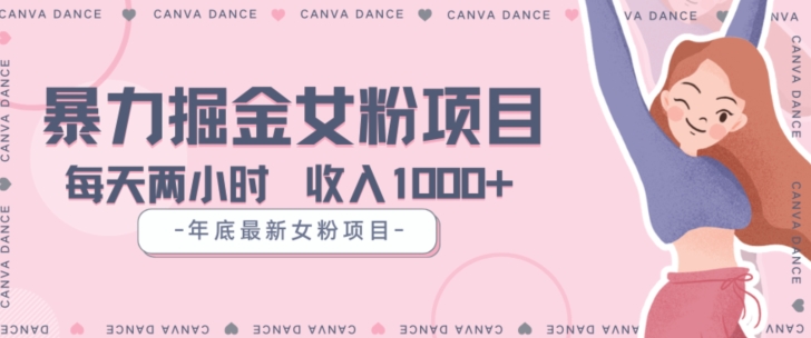 年底暴力女粉掘金项目5天变现1.5W+【揭秘】-资源云