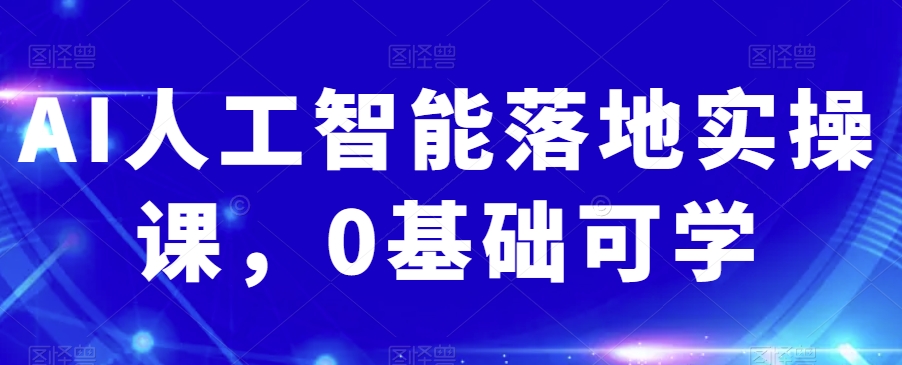 AI人工智能落地实操课，0基础可学-资源云