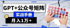 AI流量主系统课程基础版1.0，GPT+公众号矩阵实战手册【揭秘】-资源云
