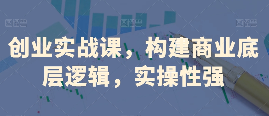 创业实战课，​构建商业底层逻辑，实操性强-资源云