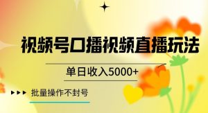 视频号囗播视频直播玩法,单日收入5000+,批量操作不封号【揭秘】-资源云