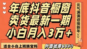 外面收费6890元年底抖音橱窗卖货最新一期,小白月入3万,适合小白上班族宝妈【揭秘】-资源云