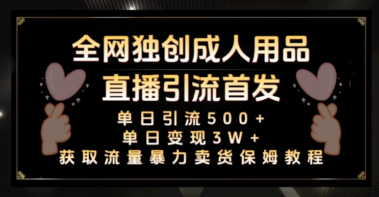 全网独创真人主播+无人直播单日引流500+，橙人用品暴力卖货单日变现3W+保姆似教学2.0【揭秘】-资源云