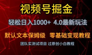 视频号掘金轻松日入1000+4.0最新保姆级玩法零基础变现教程【揭秘】-资源云