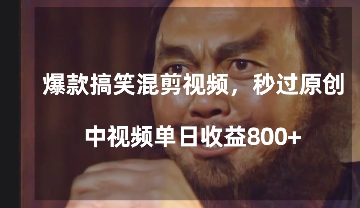 爆款搞笑混剪视频，百分百过原创，单日中视频播放收益800+【揭秘】-资源云