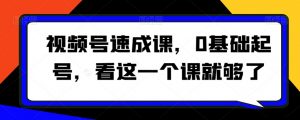 视频号速成课,0基础起号,看这一个课就够了-资源云
