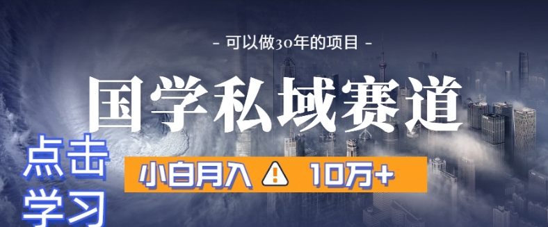 暴力国学私域赛道，小白月入10万+，引流+转化完整流程【揭秘】-资源云
