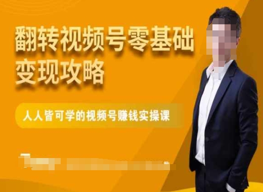 微信视频号零基础变现攻略，人人皆可学的视频号赚钱实操课-资源云