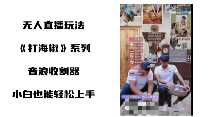 打海椒无人直播整蛊项目，小白轻松上手撸音浪收割器-资源云
