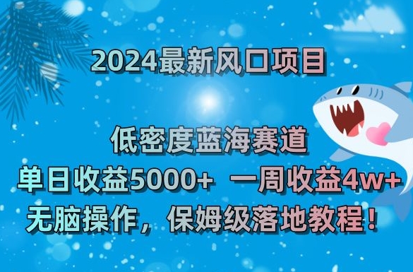 2024最新风口项目，低密度蓝海赛道，单日收益5000+，一周收益4w+！【揭秘】-资源云